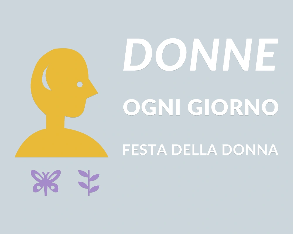 Profilo e pensieri - Insegna laterale - DONNE OGNI GIORNO | Adesivo vetrina prespaziato