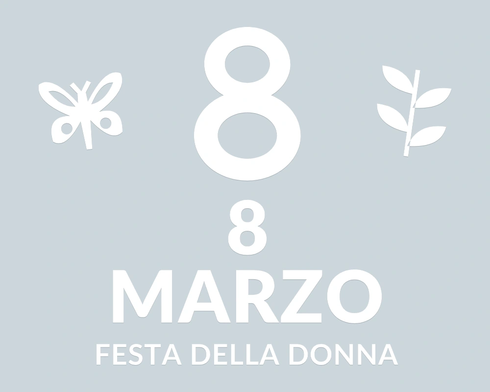 Otto di primavera - Emblema centrale - 8 MARZO | Adesivo vetrina prespaziato