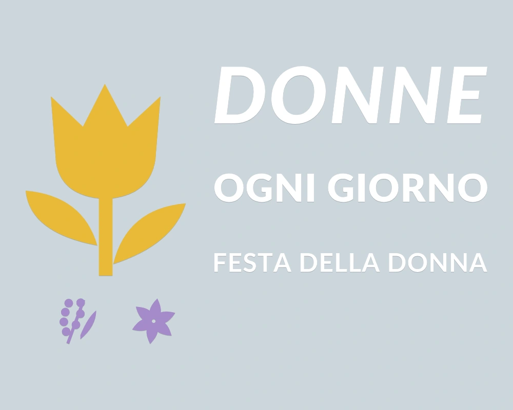 Tulipano in crescita - Insegna laterale - DONNE OGNI GIORNO | Adesivo vetrina prespaziato