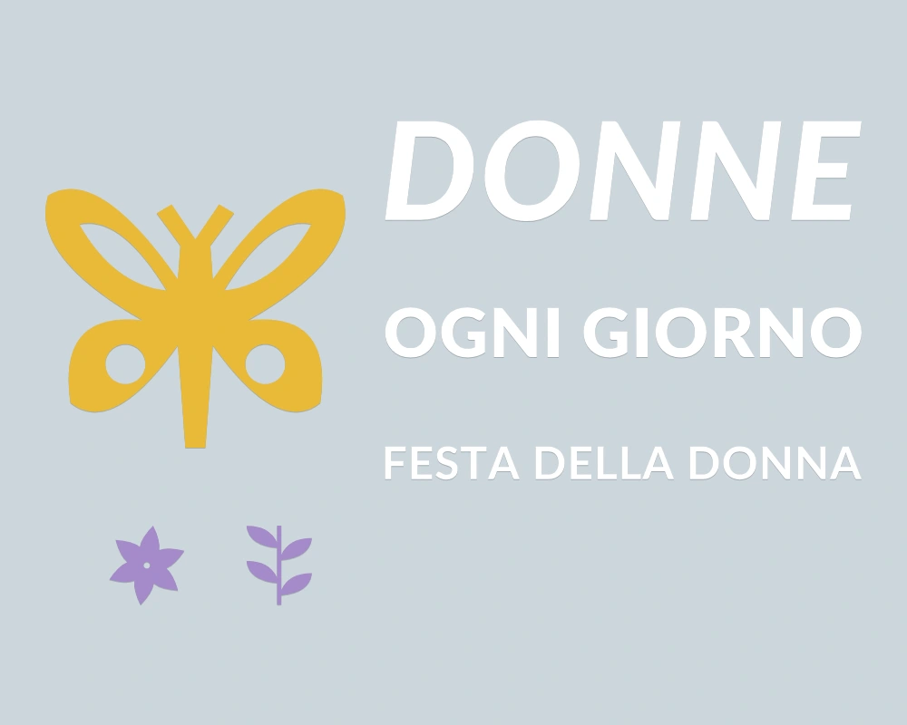 Ali di libertà - Insegna laterale - DONNE OGNI GIORNO | Adesivo vetrina prespaziato