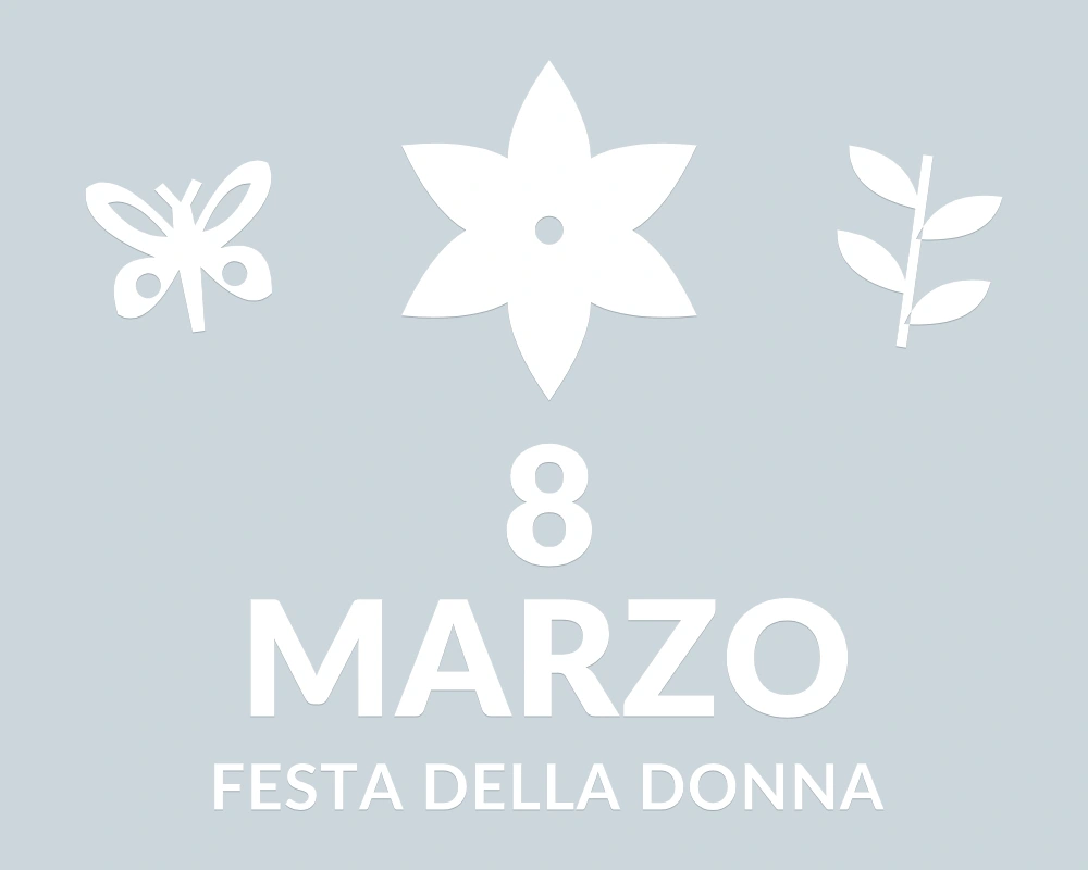 Corolla di marzo - Emblema centrale - 8 MARZO | Adesivo vetrina prespaziato