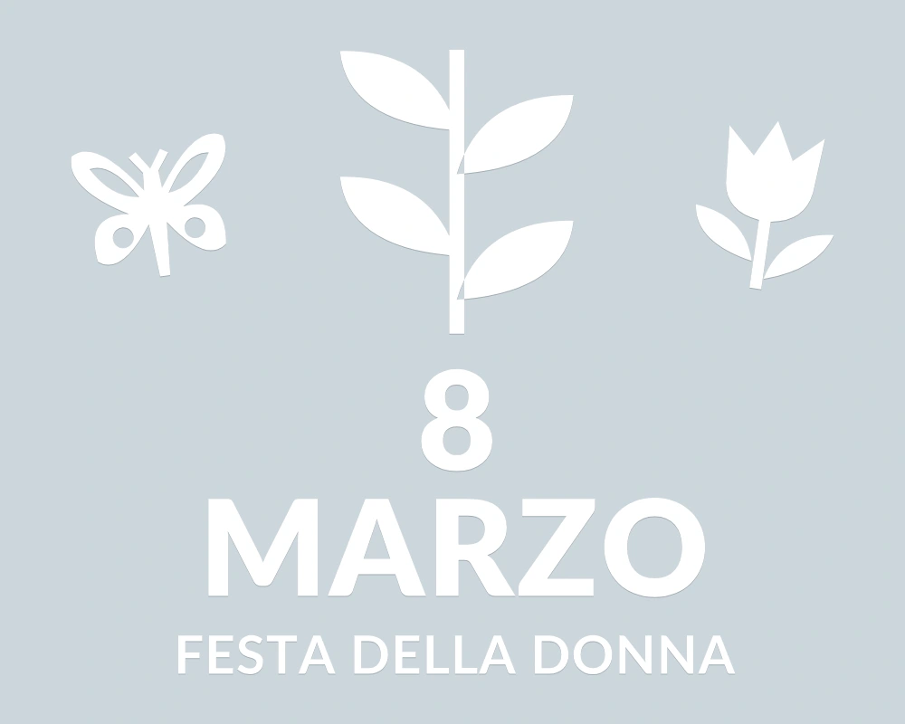 Ramo della rinascita - Emblema centrale - 8 MARZO | Adesivo vetrina prespaziato