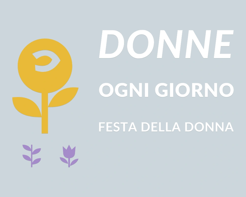 Rosa al femminile - Insegna laterale - DONNE OGNI GIORNO | Adesivo vetrina prespaziato