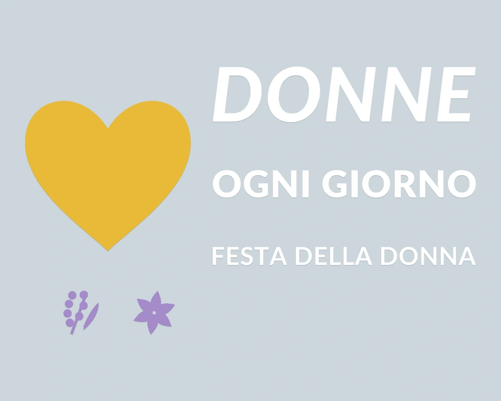 Cuore di primavera - Insegna laterale - DONNE OGNI GIORNO | Adesivo vetrina prespaziato
