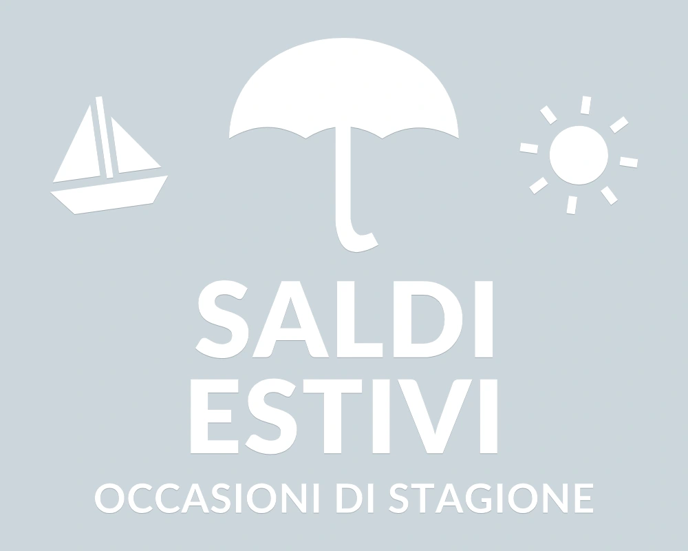 Ombrellone convenienza - Emblema centrale - SALDI ESTIVI - disegno esatto; fondo di presentazione escluso