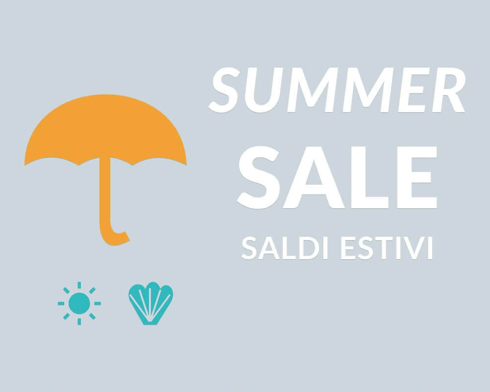 Ombrellone convenienza - Insegna laterale - SUMMER SALE - disegno esatto; fondo di presentazione escluso