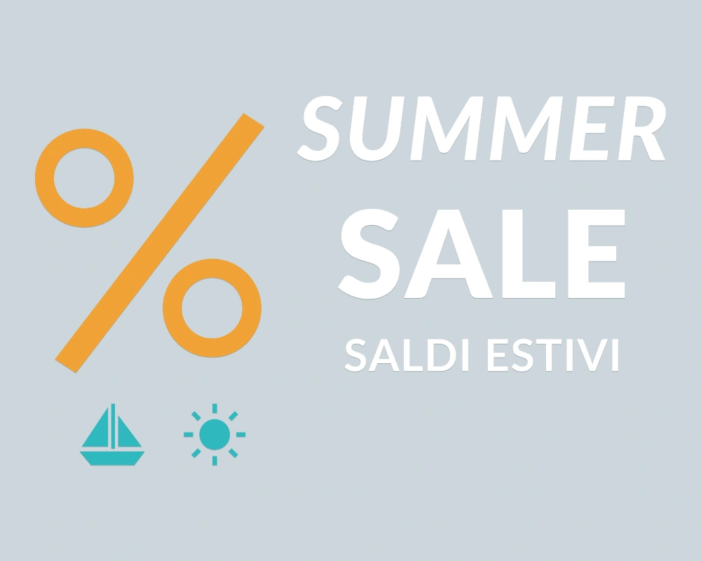 Percentuale estiva - Insegna laterale - SUMMER SALE - disegno esatto; fondo di presentazione escluso