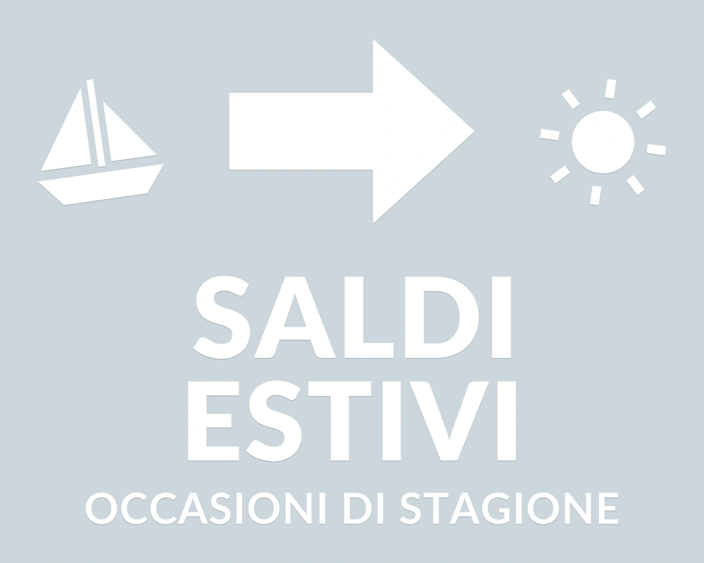 Direzione estate - Emblema centrale - SALDI ESTIVI - disegno esatto; fondo di presentazione escluso