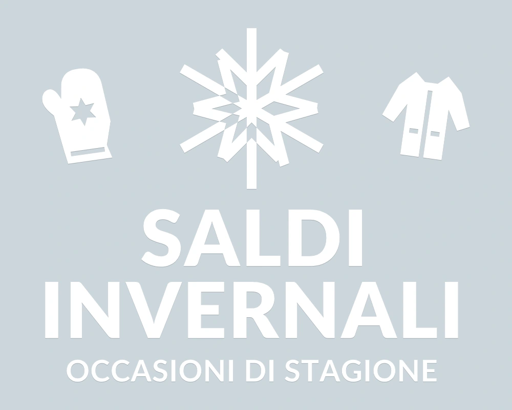 Cristallo ribassato - Emblema centrale - SALDI INVERNALI | Adesivo vetrina prespaziato