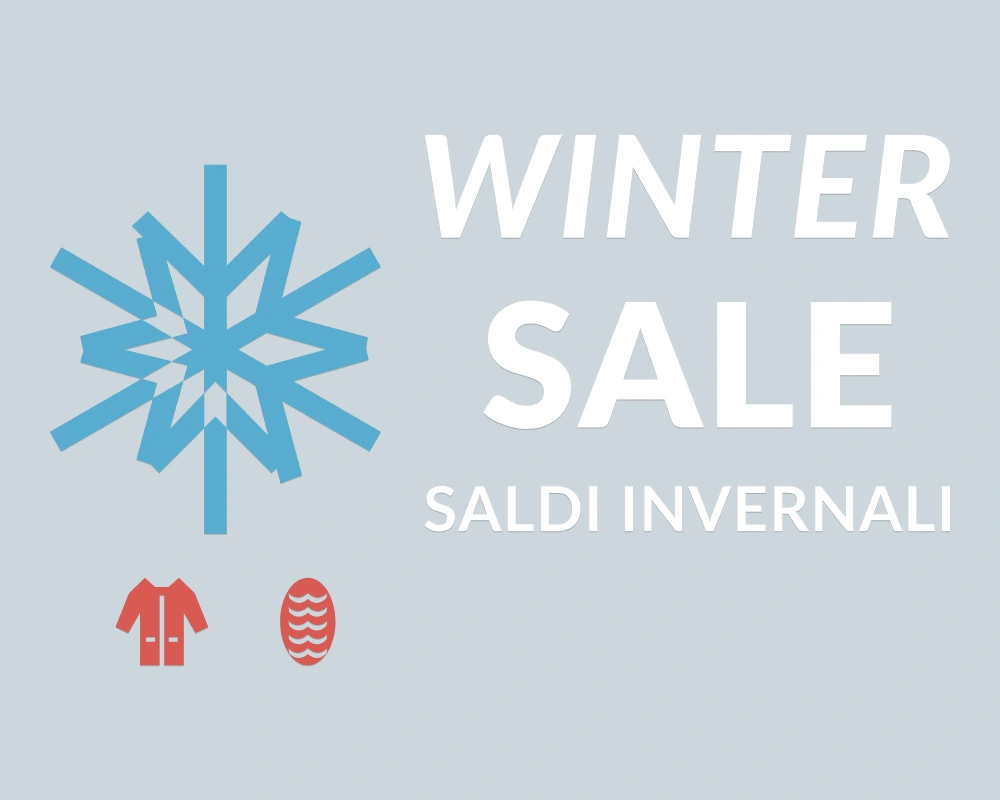 Cristallo ribassato - Insegna laterale - WINTER SALE | Adesivo vetrina prespaziato