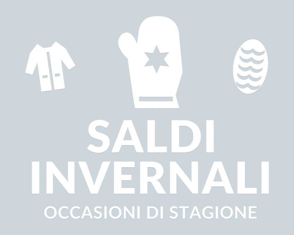 Guanto delle occasioni - Emblema centrale - SALDI INVERNALI | Adesivo vetrina prespaziato