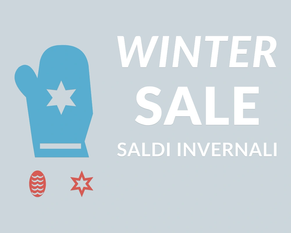 Guanto delle occasioni - Insegna laterale - WINTER SALE | Adesivo vetrina prespaziato