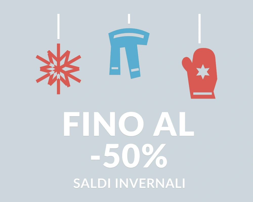 Sciarpa delle offerte - Pendenti in festa - FINO AL -50% | Adesivo vetrina prespaziato