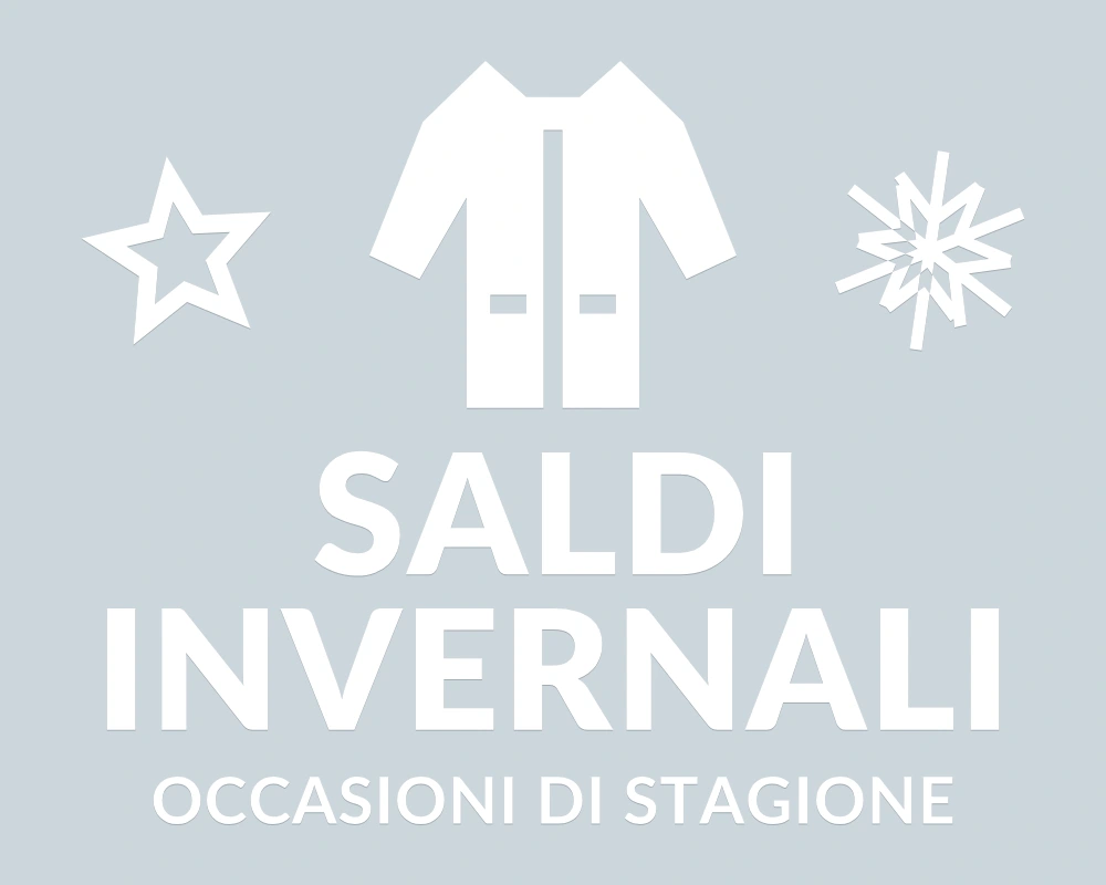 Cappotto di stagione - Emblema centrale - SALDI INVERNALI | Adesivo vetrina prespaziato