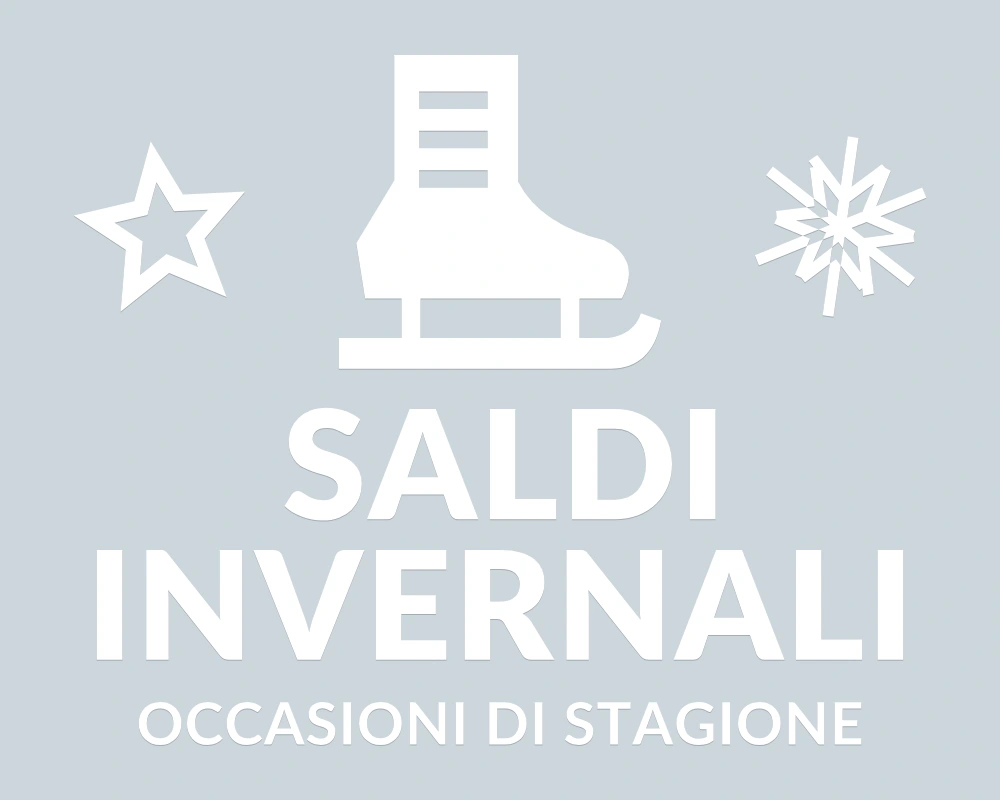 Pattino delle occasioni - Emblema centrale - SALDI INVERNALI | Adesivo vetrina prespaziato
