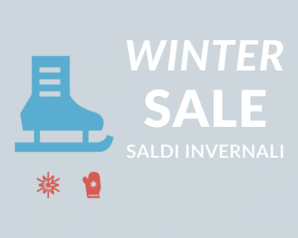 Pattino delle occasioni - Insegna laterale - WINTER SALE | Adesivo vetrina prespaziato