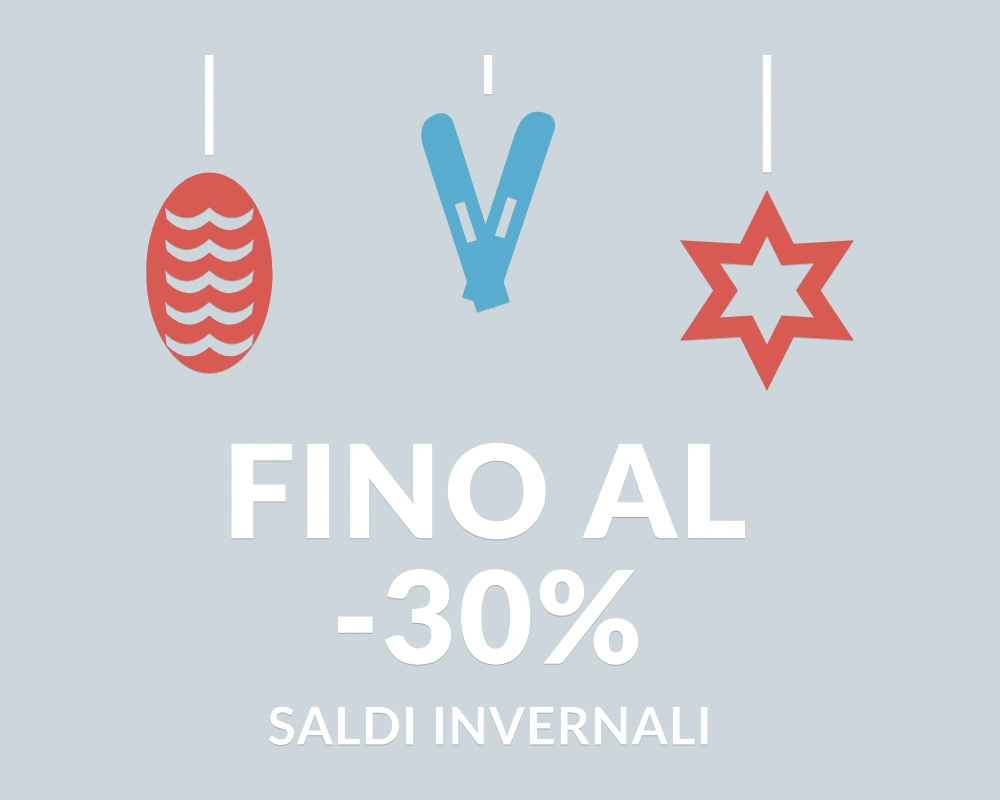 Sci del risparmio - Pendenti in festa - FINO AL -30% | Adesivo vetrina prespaziato