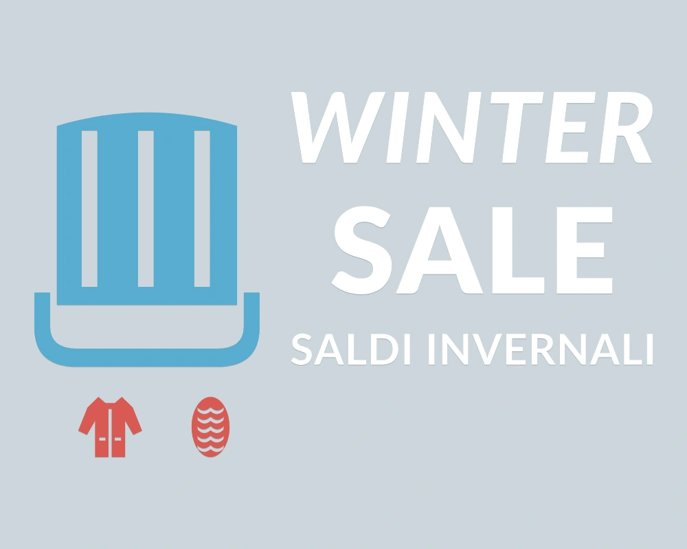 Slittino dei prezzi - Insegna laterale - WINTER SALE | Adesivo vetrina prespaziato