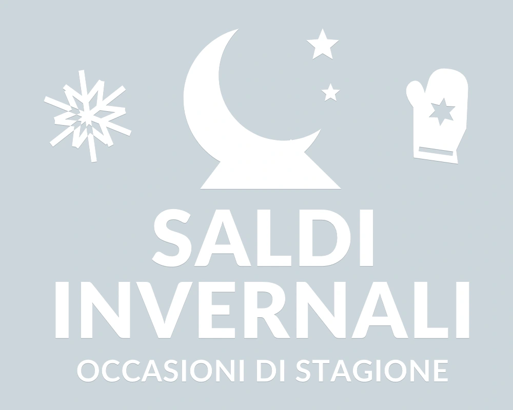 Notte delle occasioni - Emblema centrale - SALDI INVERNALI | Adesivo vetrina prespaziato