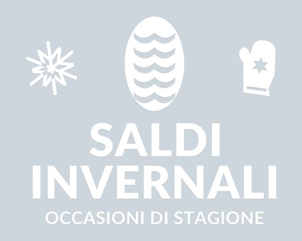 Pigna d'inverno - Emblema centrale - SALDI INVERNALI | Adesivo vetrina prespaziato