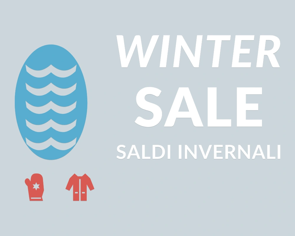 Pigna d'inverno - Insegna laterale - WINTER SALE | Adesivo vetrina prespaziato