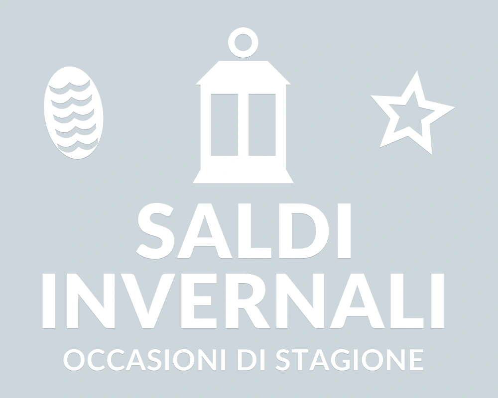 Lanterna delle offerte - Emblema centrale - SALDI INVERNALI | Adesivo vetrina prespaziato