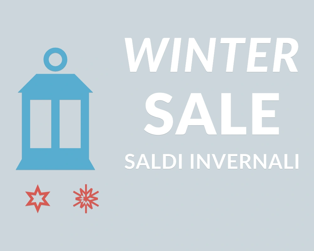 Lanterna delle offerte - Insegna laterale - WINTER SALE | Adesivo vetrina prespaziato