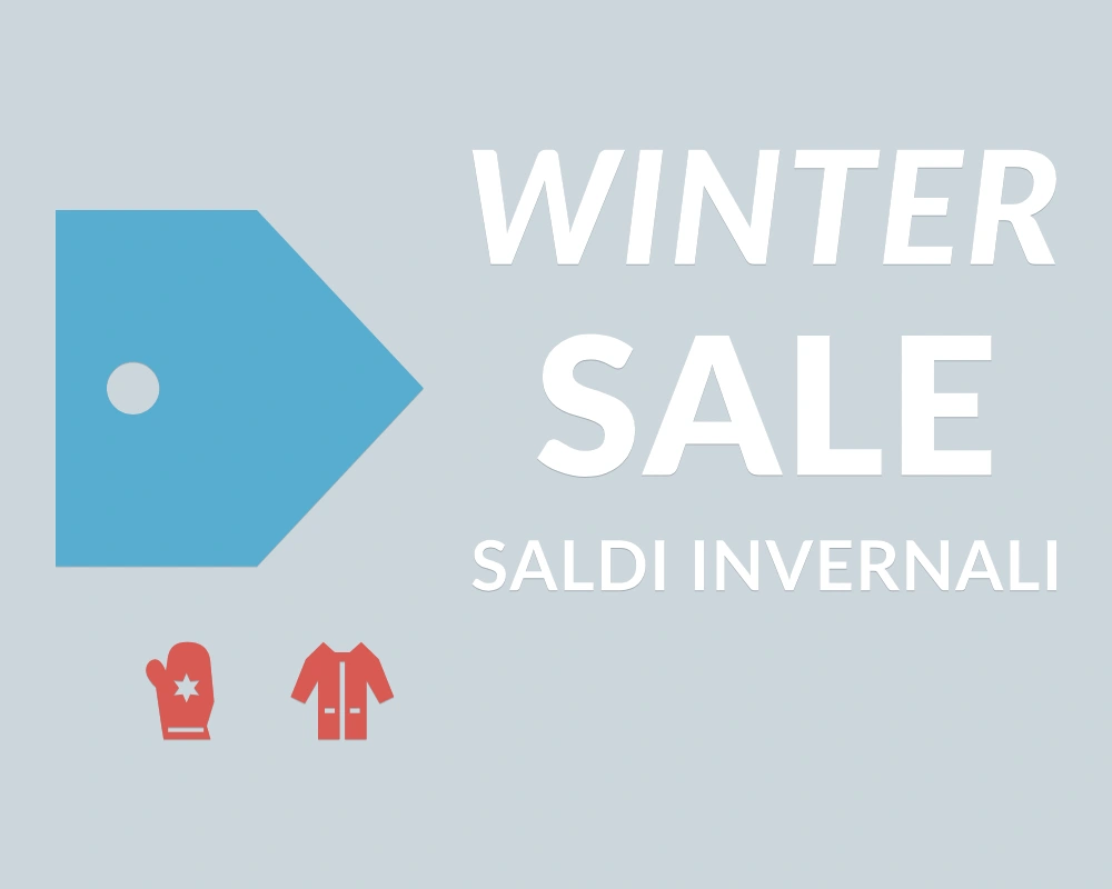 Cartellino ghiaccio - Insegna laterale - WINTER SALE | Adesivo vetrina prespaziato