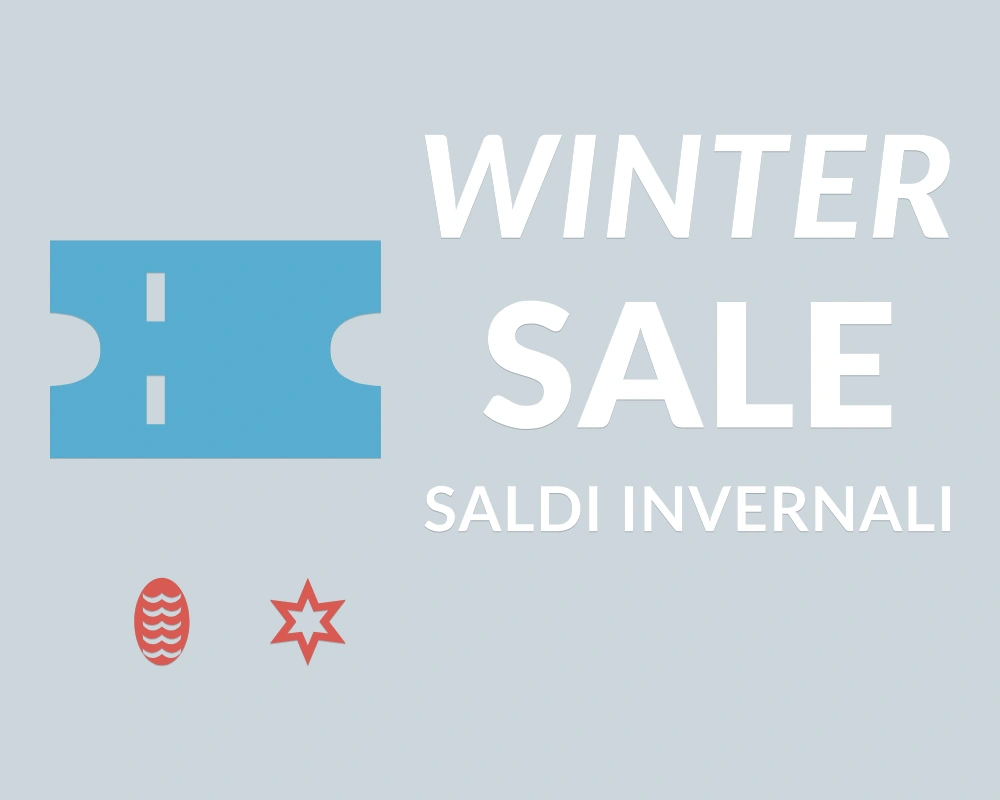 Biglietto convenienza - Insegna laterale - WINTER SALE | Adesivo vetrina prespaziato