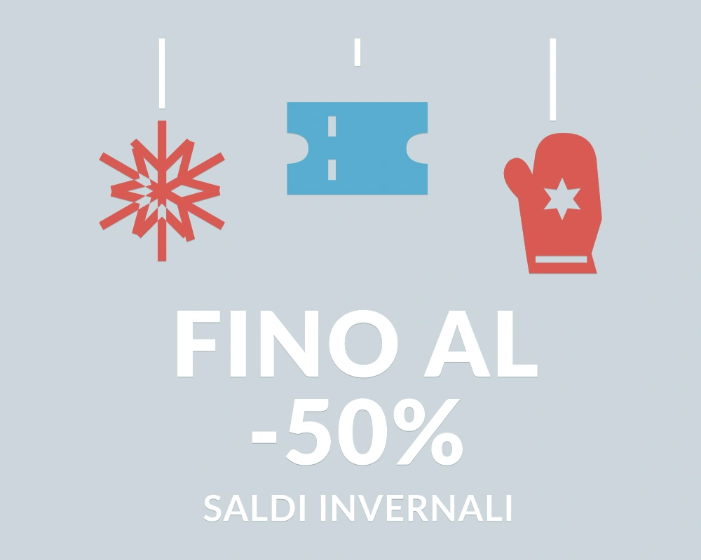 Biglietto convenienza - Pendenti in festa - FINO AL -50% | Adesivo vetrina prespaziato