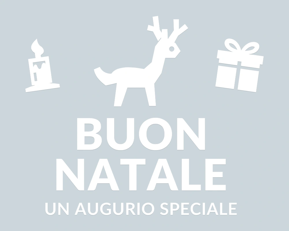 Renna del bosco - Emblema centrale - BUON NATALE - disegno esatto; fondo di presentazione escluso