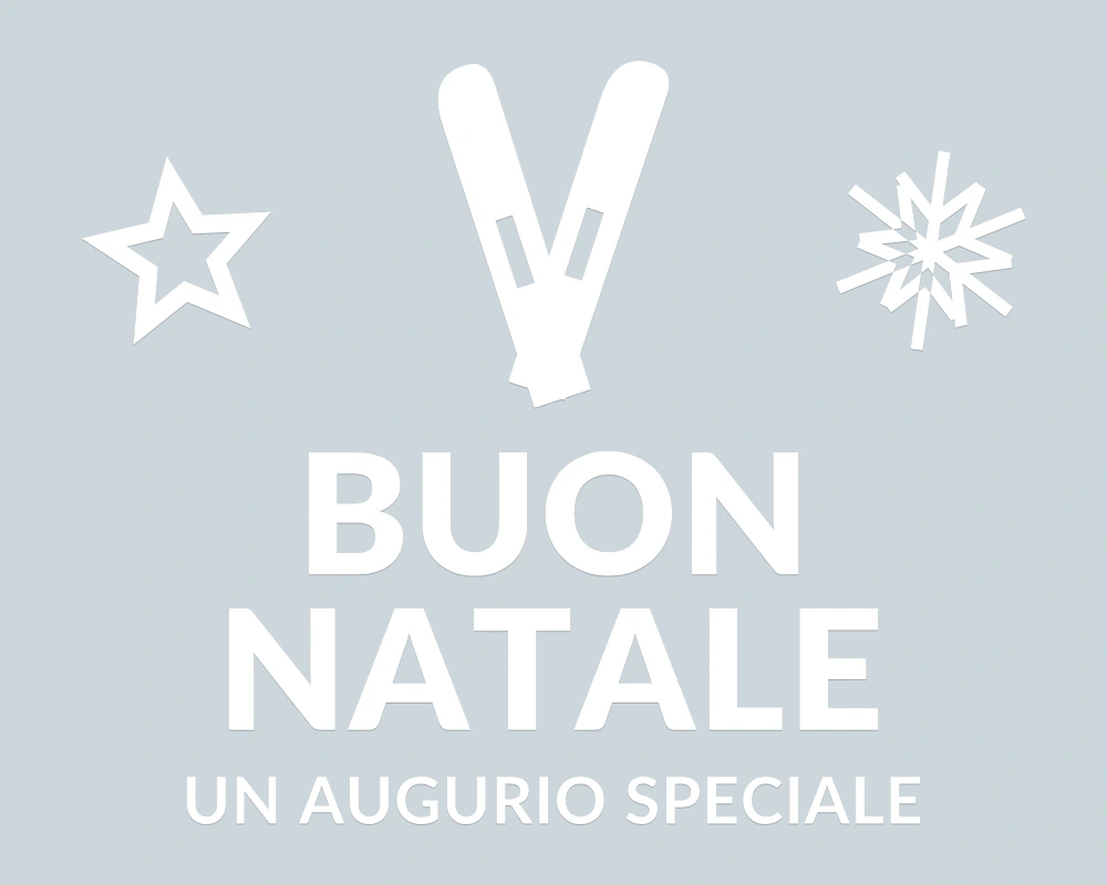 Sci incrociati - Emblema centrale - BUON NATALE - disegno esatto; fondo di presentazione escluso