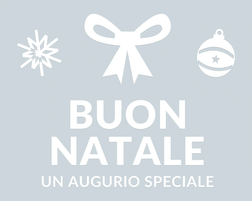 Fiocco delle vetrine - Emblema centrale - BUON NATALE - disegno esatto; fondo di presentazione escluso