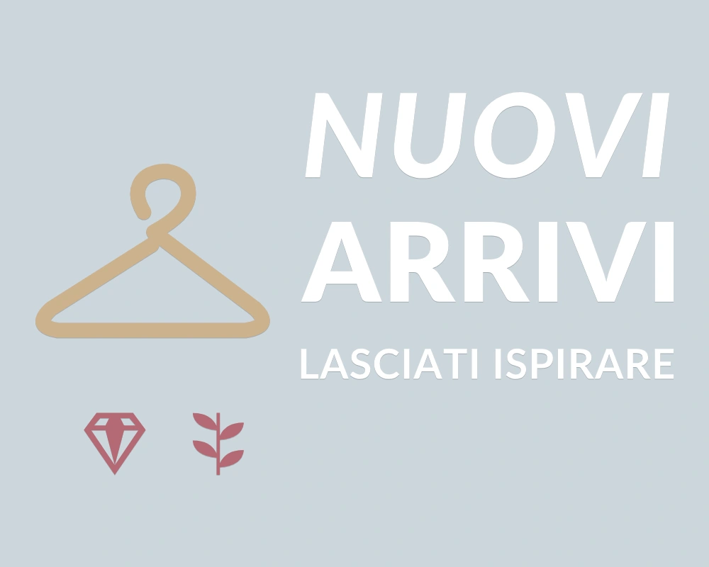 Gruccia di stile - Insegna laterale - NUOVI ARRIVI | Adesivo vetrina prespaziato