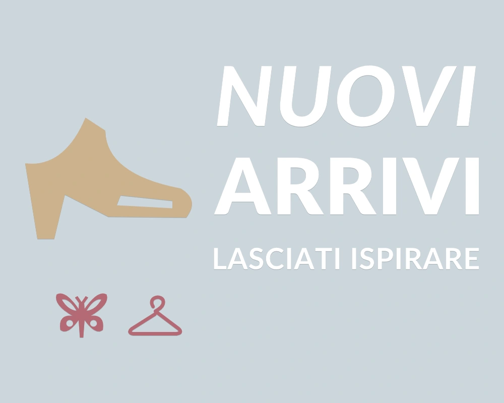 Passo di stagione - Insegna laterale - NUOVI ARRIVI | Adesivo vetrina prespaziato
