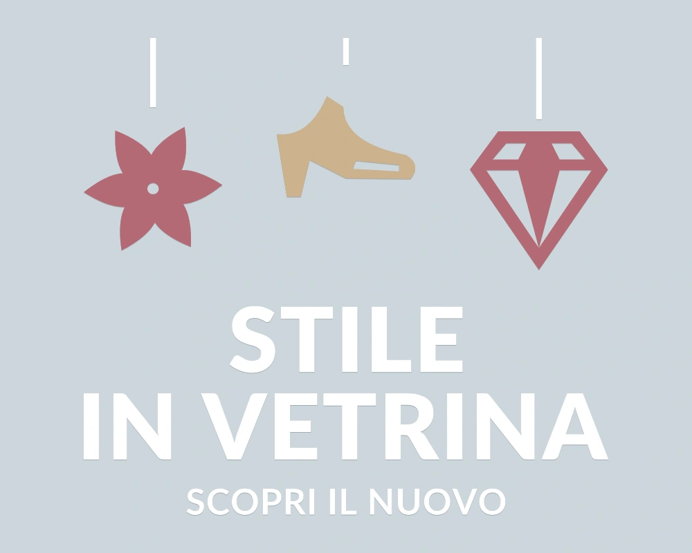 Passo di stagione - Pendenti in festa - STILE IN VETRINA | Adesivo vetrina prespaziato