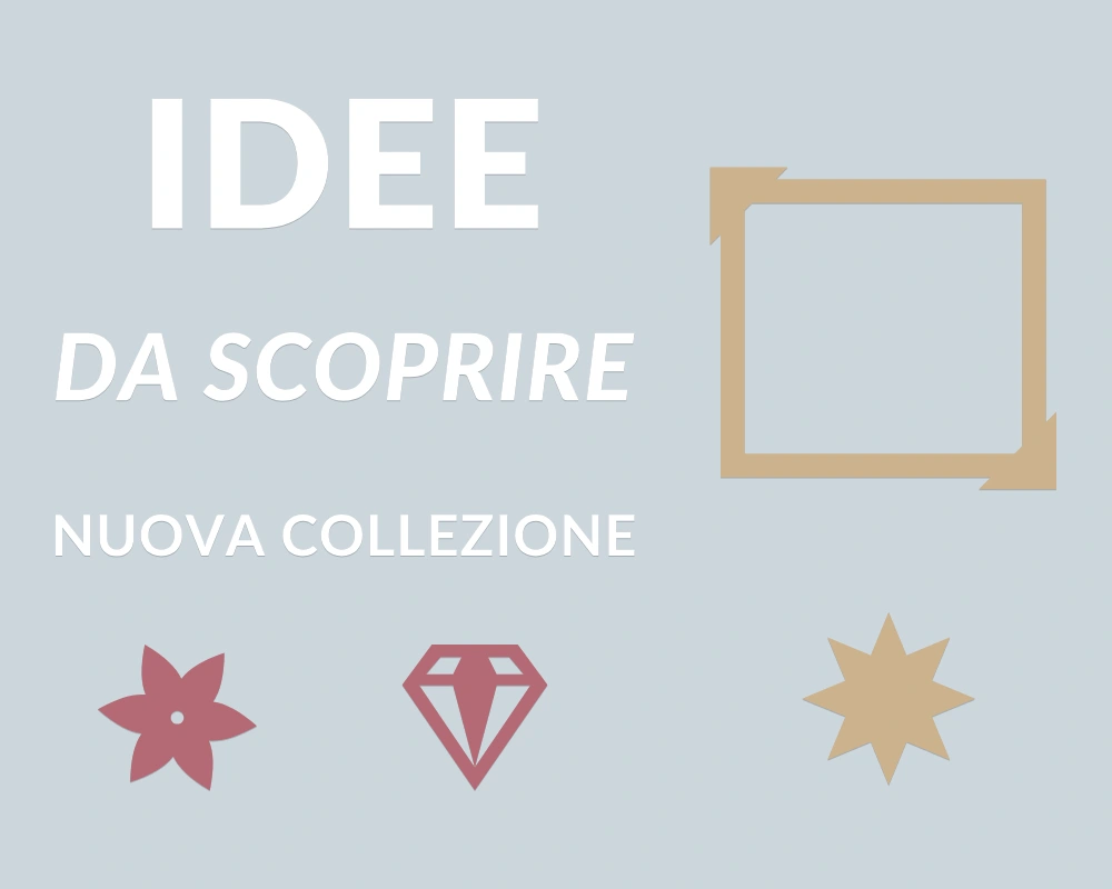 Quadro di novità - Cornice asimmetrica - IDEE DA SCOPRIRE | Adesivo vetrina prespaziato