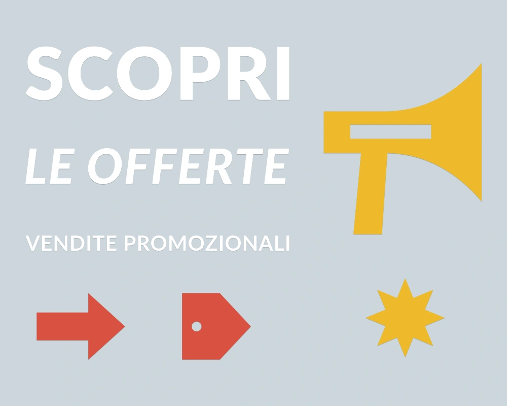 Richiamo delle offerte - Cornice asimmetrica - SCOPRI LE OFFERTE | Adesivo vetrina prespaziato