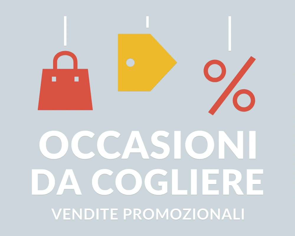 Cartellino promozionale - Pendenti in festa - OCCASIONI DA COGLIERE | Adesivo vetrina prespaziato
