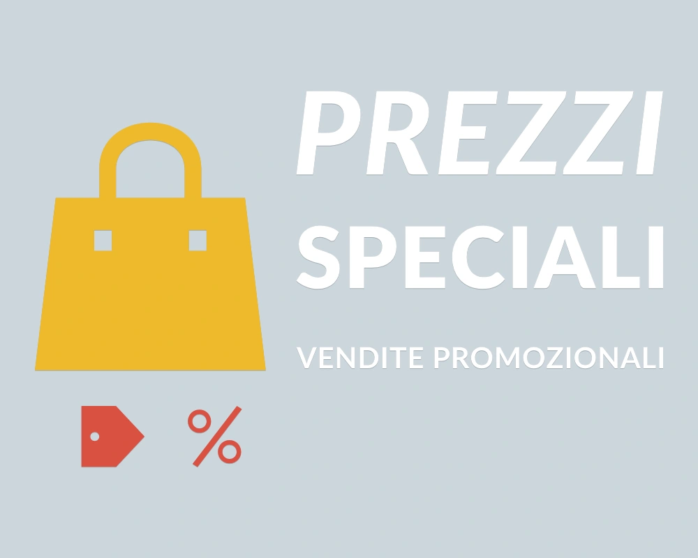 Borsa delle promozioni - Insegna laterale - PREZZI SPECIALI | Adesivo vetrina prespaziato