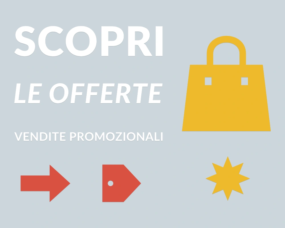 Borsa delle promozioni - Cornice asimmetrica - SCOPRI LE OFFERTE | Adesivo vetrina prespaziato