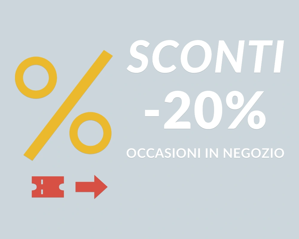 Percentuale in evidenza - Insegna laterale - SCONTI -20% | Adesivo vetrina prespaziato