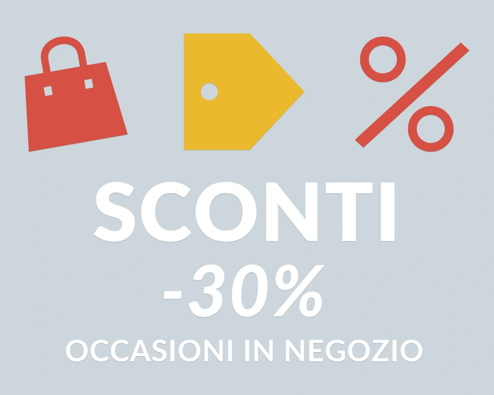Etichetta sconto - Trio decorativo - SCONTI -30% | Adesivo vetrina prespaziato