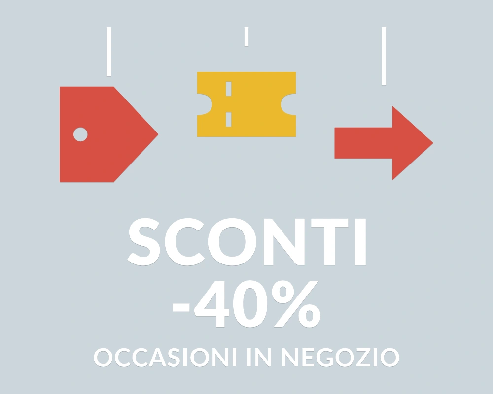 Ticket risparmio - Pendenti in festa - SCONTI -40% | Adesivo vetrina prespaziato