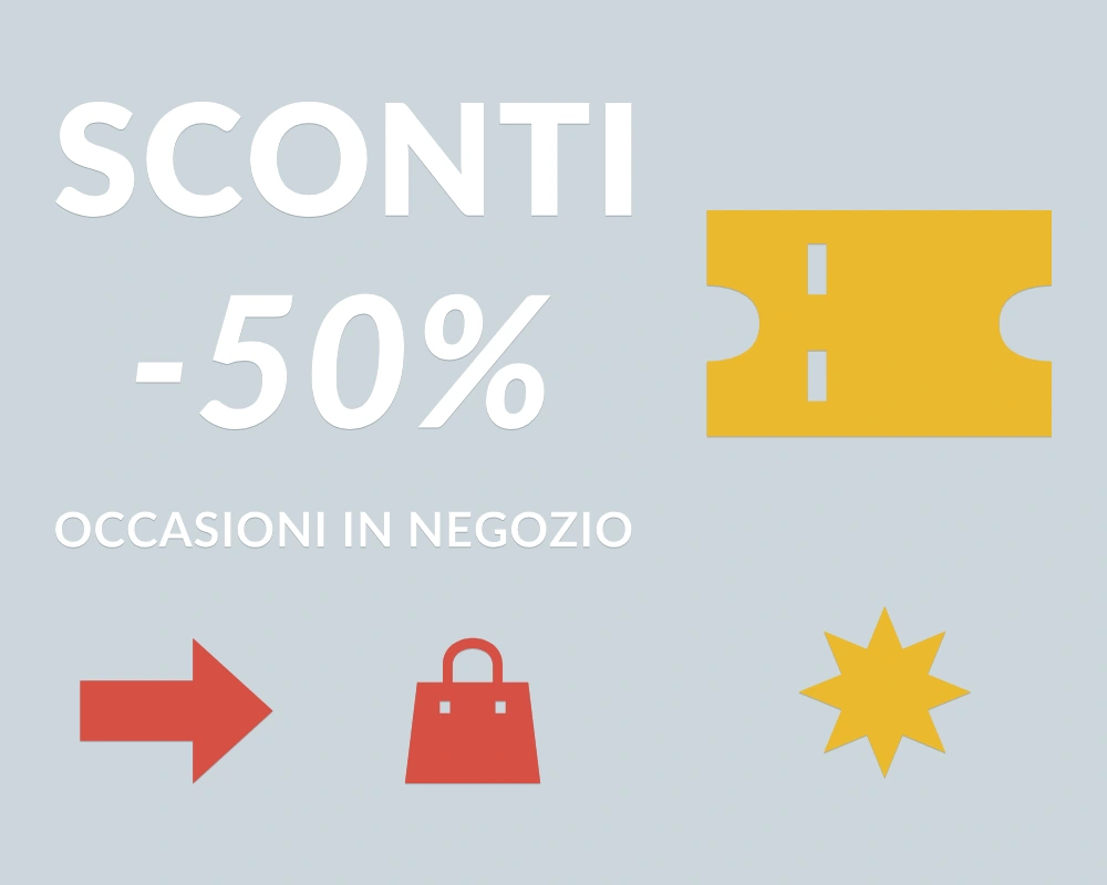 Ticket risparmio - Cornice asimmetrica - SCONTI -50% | Adesivo vetrina prespaziato