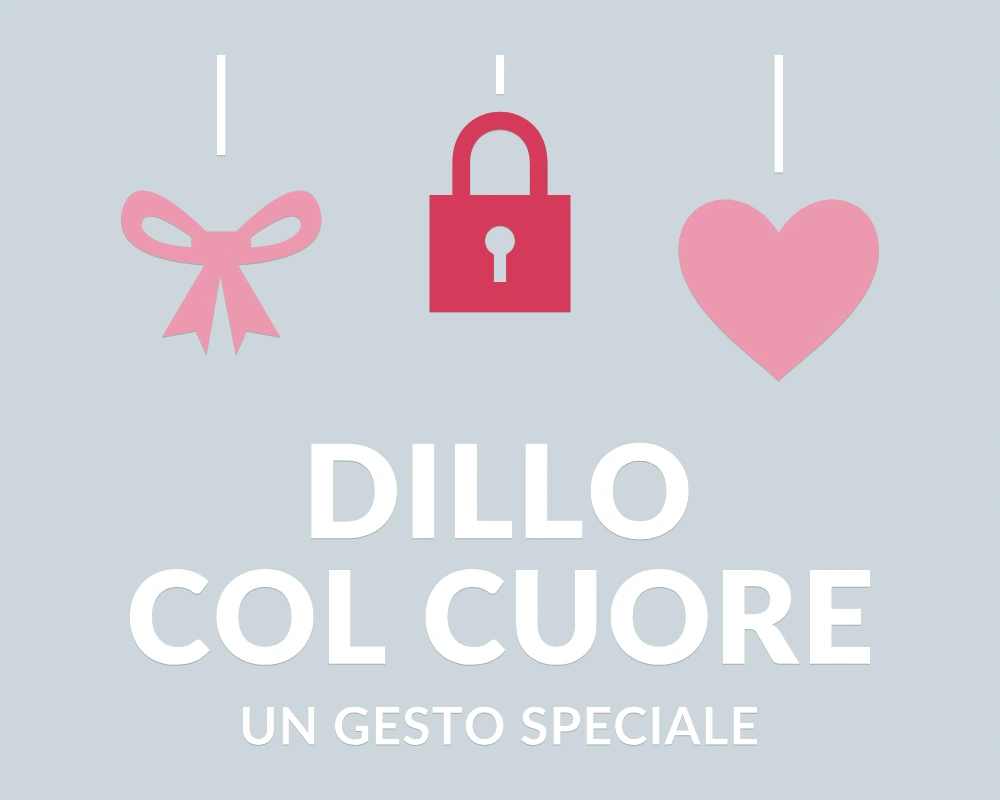 Lucchetto del cuore - Pendenti in festa - DILLO COL CUORE | Adesivo vetrina prespaziato