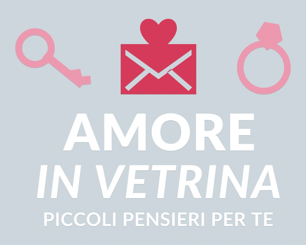 Lettera d'amore - Trio decorativo - AMORE IN VETRINA | Adesivo vetrina prespaziato
