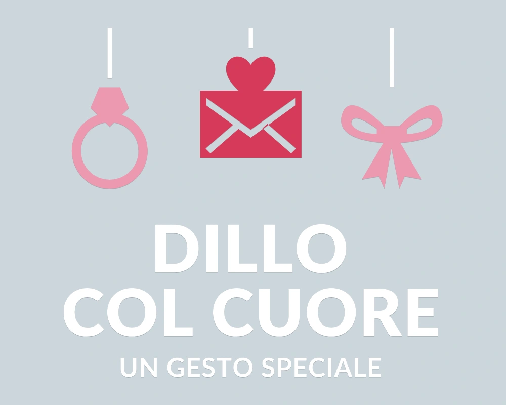 Lettera d'amore - Pendenti in festa - DILLO COL CUORE | Adesivo vetrina prespaziato